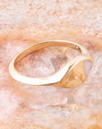 Signet Triangle Pink Opal and Bronze Ring