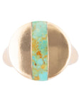 Signet Turquoise and Bronze Circle Ring