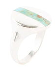 Signet Turquoise and Sterling Silver Circle Ring