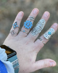 Silver and Turquoise Ring Set