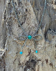Silver Pearls Bow Necklace