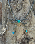 Silver Pearls Bow Necklace