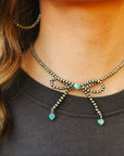 Silver Pearls Bow Necklace