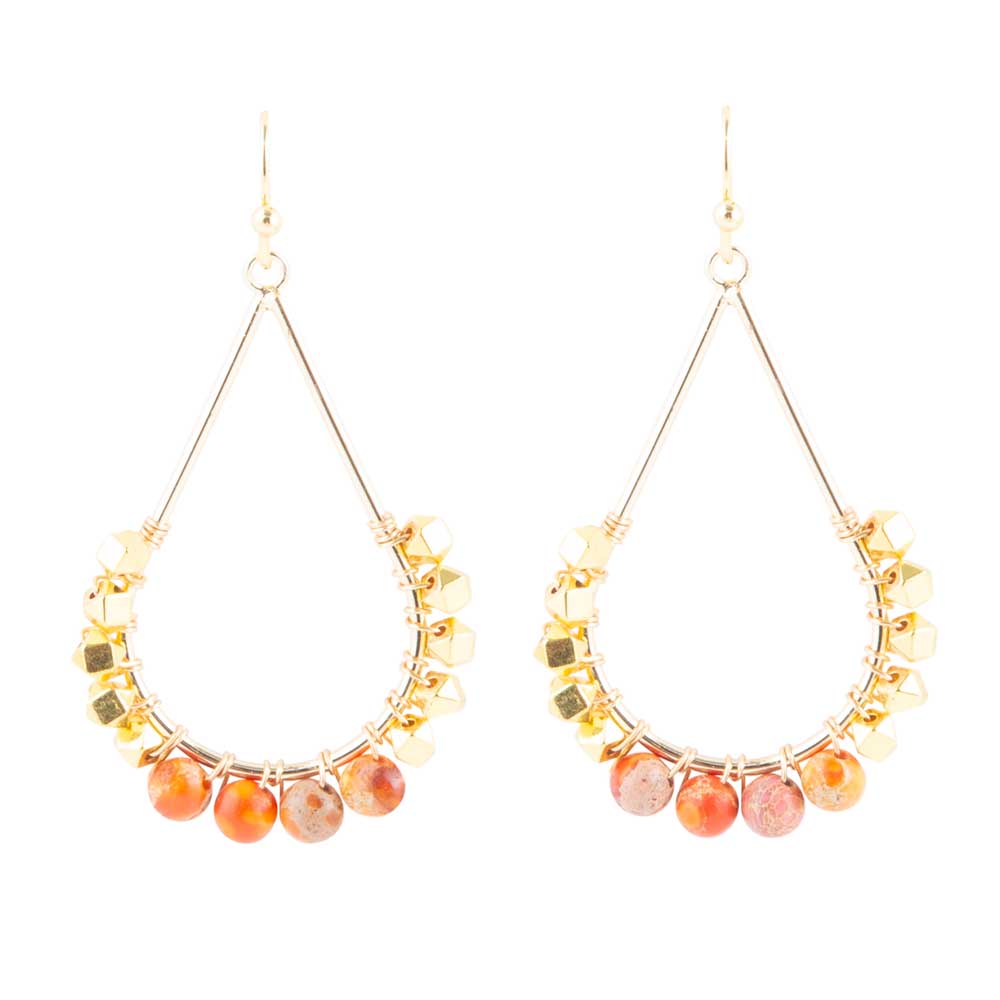 Simple Things Orange Jasper Loop Earrings