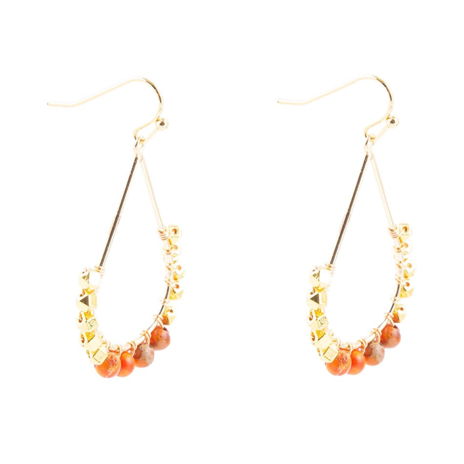 Simple Things Orange Jasper Loop Earrings