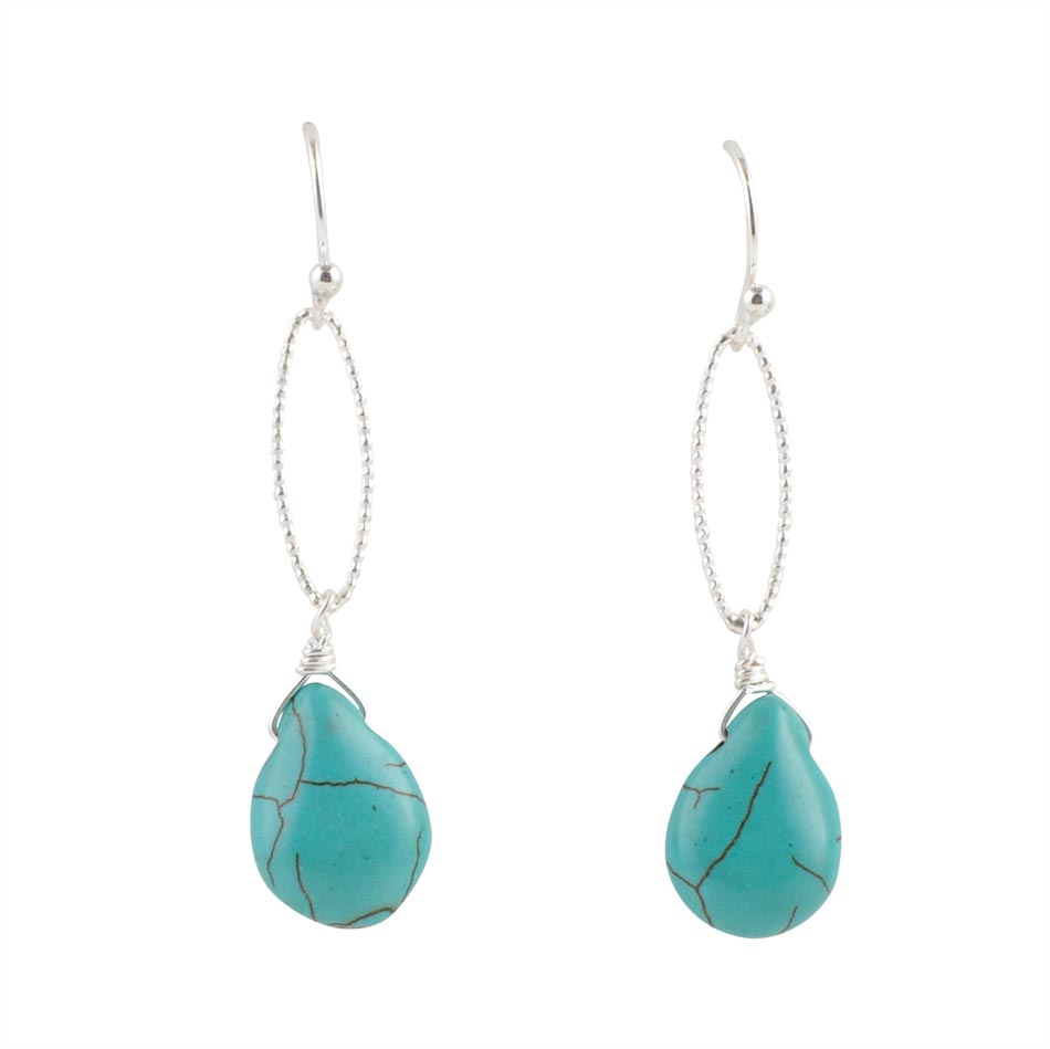 Sky Fall Earrings-Turquoise Magnesite
