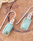 Small Blue Turquoise and Sterling Silver Drop Earrings