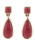 Smooth Teardrop Earrings - Ruby Quartz