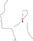 Smooth Teardrop Earrings - Ruby Quartz