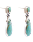 Smooth Teardrop Post Earring - Turquoise & Silver