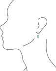 Smooth Teardrop Post Earring - Turquoise & Silver