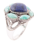 Soledad Blue Denim Lapis & Amazonite Sterling Silver Ring