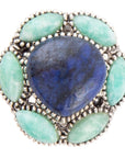 Soledad Blue Denim Lapis & Amazonite Sterling Silver Ring