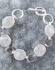 Splender Grey Quartz Sterling Link Bracelet