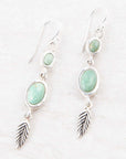 Splendor Turquoise Sterling Feather Earrings