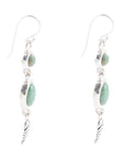 Splendor Turquoise Sterling Feather Earrings