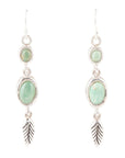 Splendor Turquoise Sterling Feather Earrings