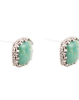 Squared Up Green Turquoise and Sterling Silver Stud Earrings