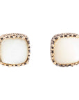 Squared Up Mother of Pearl Golden Stud Earrings