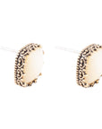 Squared Up Mother of Pearl Golden Stud Earrings