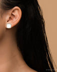 Squared Up Mother of Pearl Golden Stud Earrings