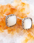 Squared Up Mother of Pearl Golden Stud Earrings