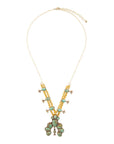 Squash Blossom Statement Blue Turquoise Golden Necklace