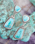 Statement Turquoise and Sterling Silver Roped Earrings