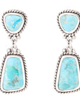 Statement Turquoise and Sterling Silver Roped Earrings