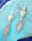 Sterling Silver and Turquoise Shield Drop Earrings