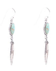Sterling Silver and Turquoise Shield Drop Earrings