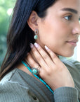 Sterling Silver Blue Turquoise Drop Earrings