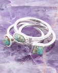 Sterling Silver Blue Turquoise Stackable Ring