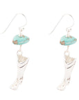 Sterling Silver Boot Charm and Blue Turquoise Earrings