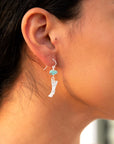 Sterling Silver Boot Charm and Blue Turquoise Earrings