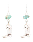 Sterling Silver Boot Charm and Blue Turquoise Earrings