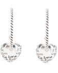 Sterling Silver Engraved Heart Hoop Earrings