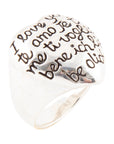 Sterling Silver Engraved Heart Statement Ring