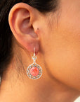 Sun Orange Sponge Coral Golden Drop Earrings