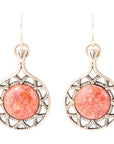 Sun Orange Sponge Coral Golden Drop Earrings