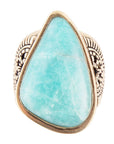 Sunset Blue Amazonite and Golden Ring
