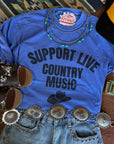Support Live Country Music Graphic Tee