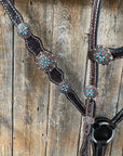 Dark Oil One Ear Headstall & Breastcollar Set