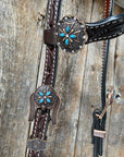 Dark Oil One Ear Headstall & Breastcollar Set