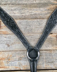 Floral Tooled Black Breastcollar