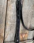 Floral V Browband Black Headstall / Bridle