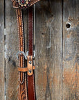 One Ear Headstall / Bridle - Gold Flower & European Crystal Conchos