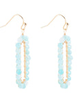 Teal Agate Endless Loop Earrings