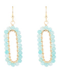 Teal Agate Endless Loop Earrings
