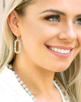 Teal Agate Endless Loop Earrings